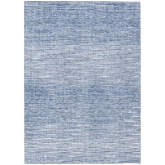 10' X 14' Denim Blue And Blue Abstract Washable Indoor Outdoor Area Rug-1