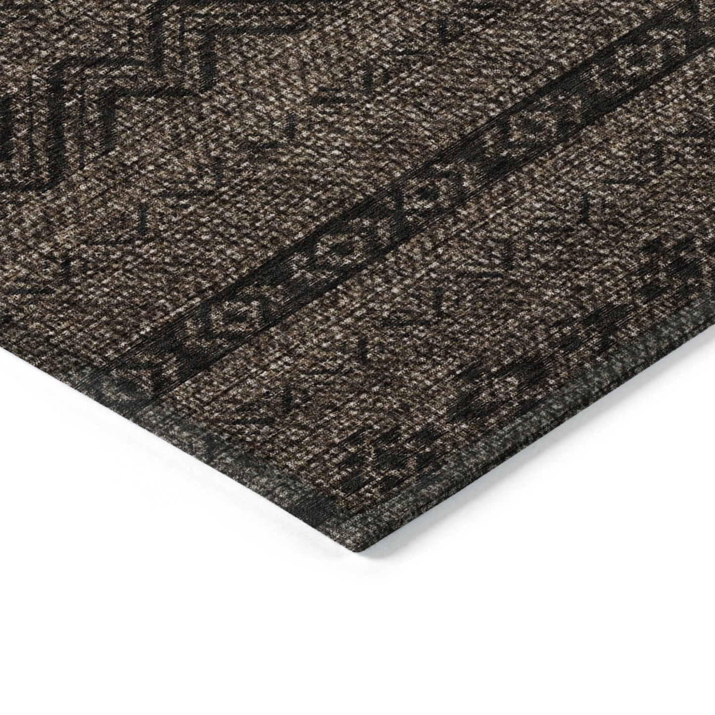 10' X 14' Chocolate And Brown Southwestern Washable Indoor Outdoor Area Rug-4