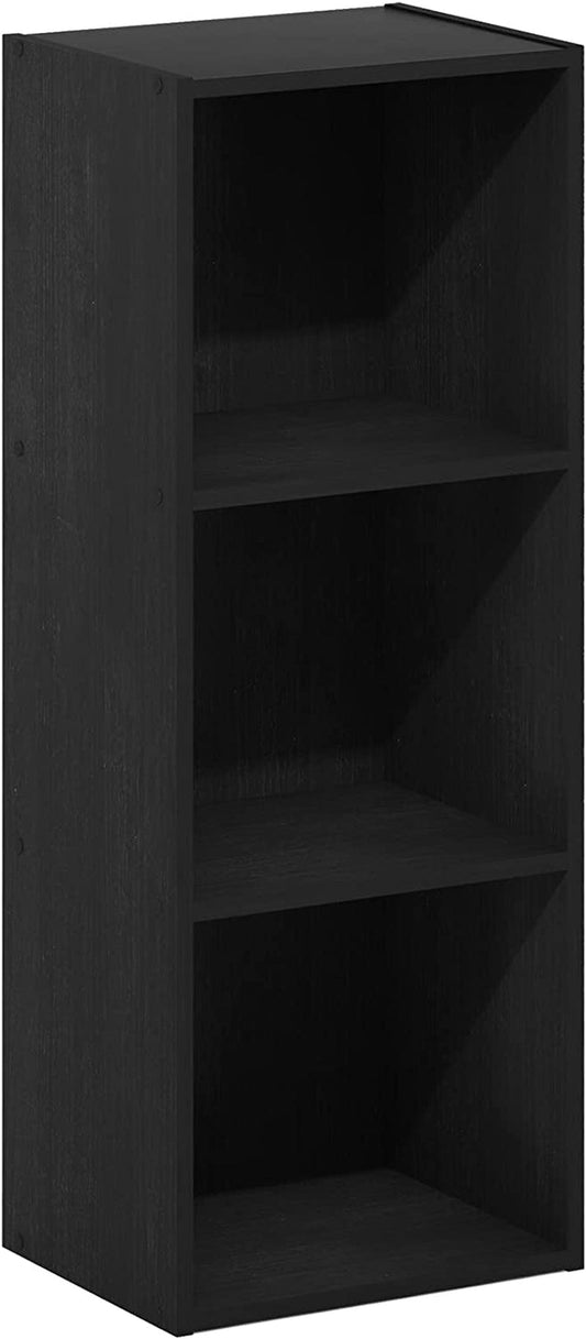 Pasir 3-Tier No Tool Assembly Open Shelf Bookcase, Blackwood-0