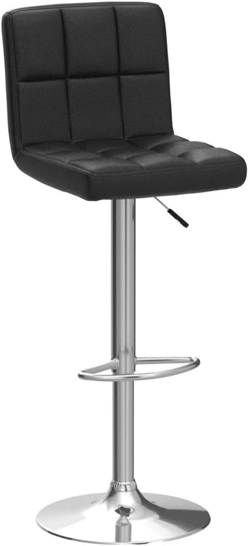 Counter Height Swivel Bar Stools PU Leather Padded with Back,Set of 2 Height Adjustable Counter Stool Barstools Dining Chair,Black-4