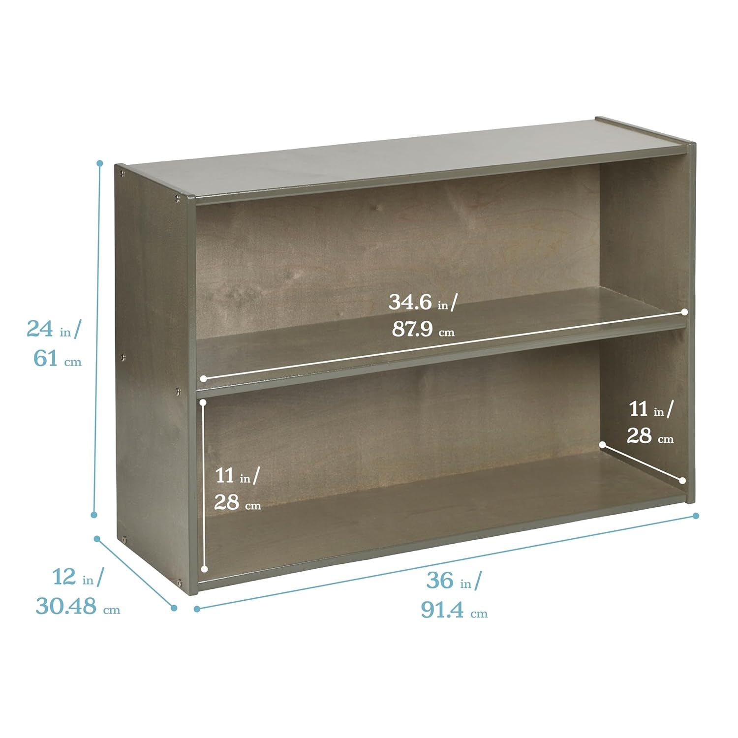 Streamline 2-Shelf Storage Cabinet, 24In, Kid'S Bookshelf, Grey Wash-2